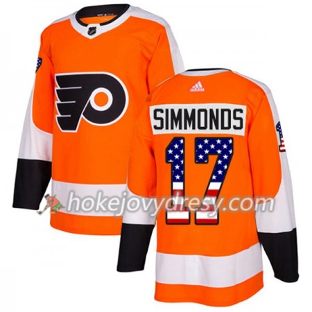 Pánské Hokejový Dres Philadelphia Flyers Wayne Simmonds 17 2017-2018 USA Flag Fashion Oranžová Adidas Authentic